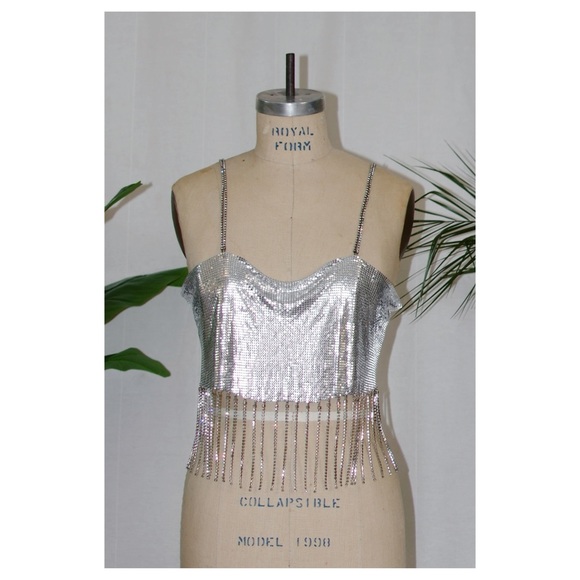 Forever 21 Tops - FOREVER21 Silver Crop top